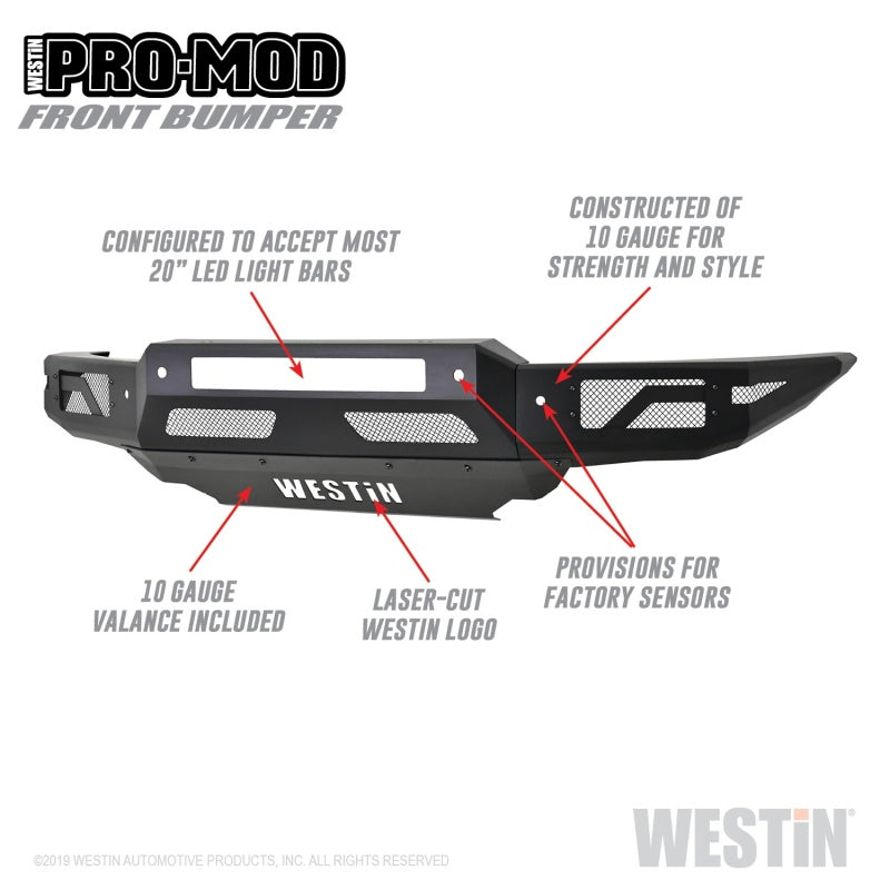 Westin 19-21 Ford Ranger Pro-Mod Front Bumper - Tex. Blk Westin