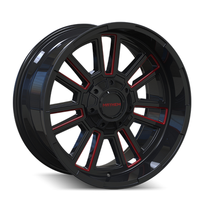 Mayhem 8115 Apollo 20x10 / 8x165.1 BP / -19mm Offset / 125.2mm Hub Black w/ Prism Red Wheel