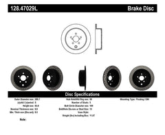 STOPTECH 08-10 WRX DRILLED LEFT REAR ROTOR, 128.47029L - eliteracefab.com