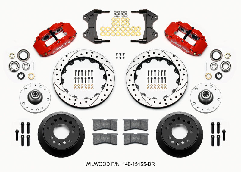 Wilwood Narrow Superlite 6R Front Hub Kit 12.88in Drill Red WWE ProSpindle (5x4.75in 5x5.00in Hub) Wilwood