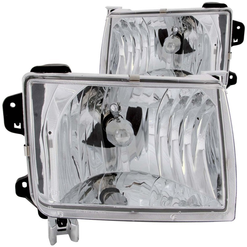 ANZO USA Nissan Frontier Crystal Headlights Chrome; 1998-2000 - eliteracefab.com