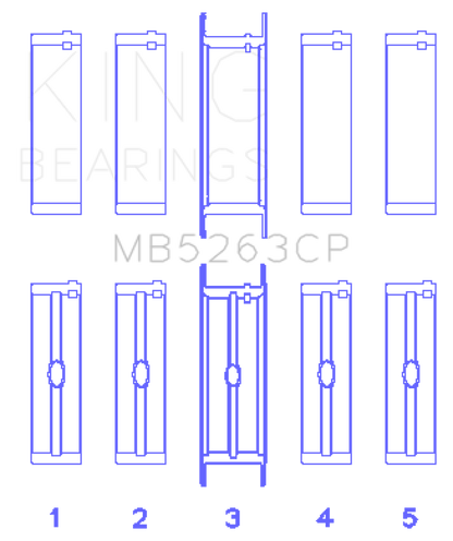 King Ford Eng 445 T/Dies Crankshaft Main Bearing Set (Set of 5)