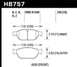 Hawk Performance HP+ Front Brake Pads - HB757N.758