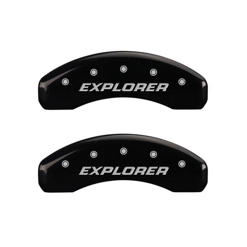 MGP 4 Caliper Covers Engraved Front & Rear Explorer/2011 Black Finish Silver Char 2010 Ford Explorer MGP