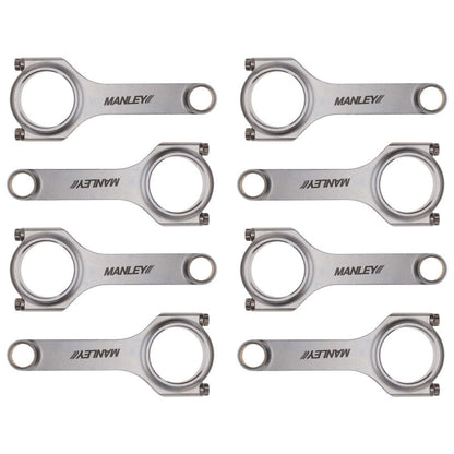 Manley Chrysler LS1 H Beam Connecting Rod Set  ARP 2000 3/8in w/ .927in Bushed Wrist Pins (Set of 8)