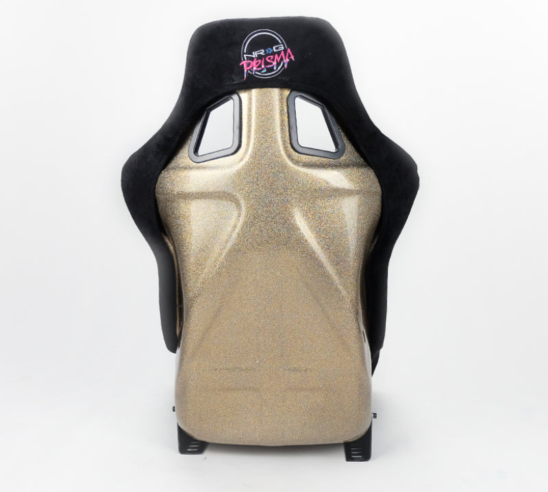 NRG FRP Bucket Seat ULTRA Edition - Large (Black Alcantara/Gold Glitter Back) - FRP-302BK-ULTRA