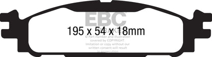 EBC 11+ Ford Explorer 2.0 Turbo 2WD Yellowstuff Front Brake Pads - eliteracefab.com