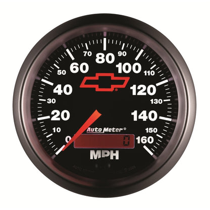 Autometer Speedometer 3-3/8in, 0-160 MPH, Elec. Programmable - Bowtie Black 3688-00406