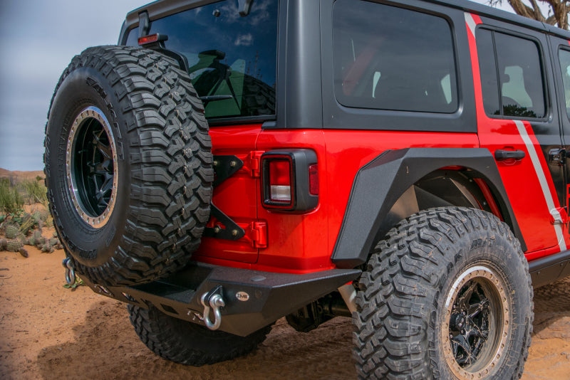 DV8 Offroad 2018+ Jeep Wrangler JL Tailgate Mounted Tire Carrier - eliteracefab.com