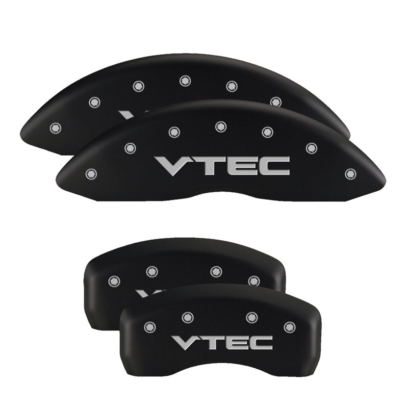 MGP 4 Caliper Covers Engraved Front & Rear Honda Black finish silver ch MGP