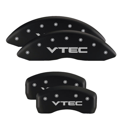MGP 4 Caliper Covers Engraved Front & Rear Honda Black finish silver ch MGP