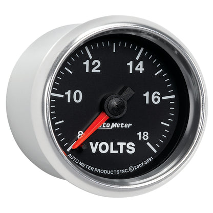 Autometer GS Series 2-1/16in Voltmeter 18V Electrical Gauge Full Sweep 3891