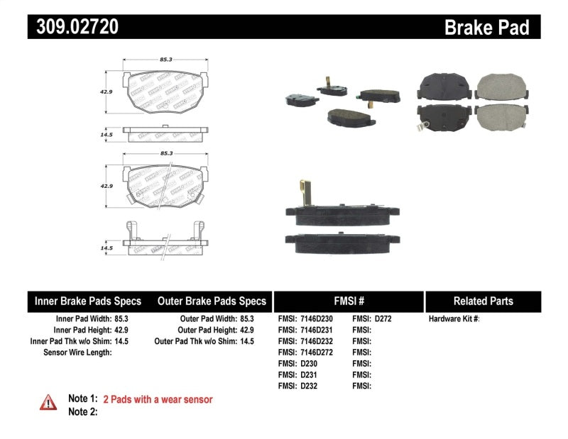 STOPTECH PERFORMANCE 89-98 240SX REAR BRAKE PADS, 309.02720 - eliteracefab.com