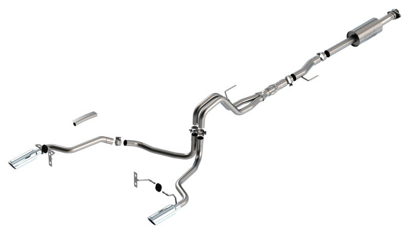 Borla F-150 2021 5.0L 4DR CC SB EC STB LARIAT/KR/PLATINUM/LTD 3/2.25 SRE Cat-Back ATAK CHR Tips - eliteracefab.com