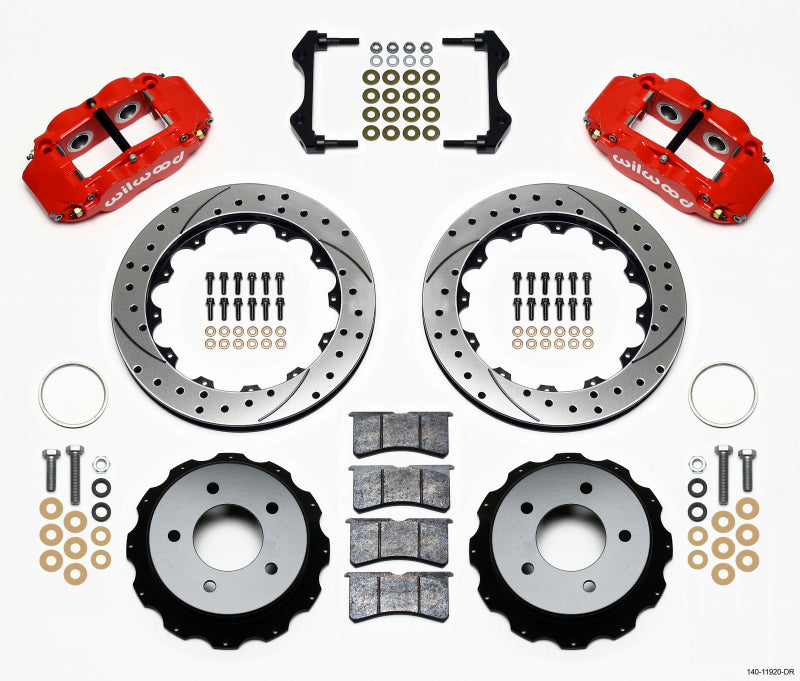 Wilwood Narrow Superlite 4R Rear Kit 12.88in Drilled Red 84-87 Corvette C4 Wilwood