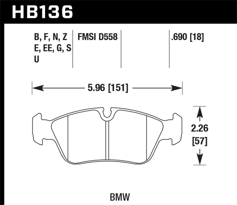 Hawk 92-99 BMW 318i / 01-07 325i / 98-00 328i HPS 5.0 Front Brake Pads - eliteracefab.com