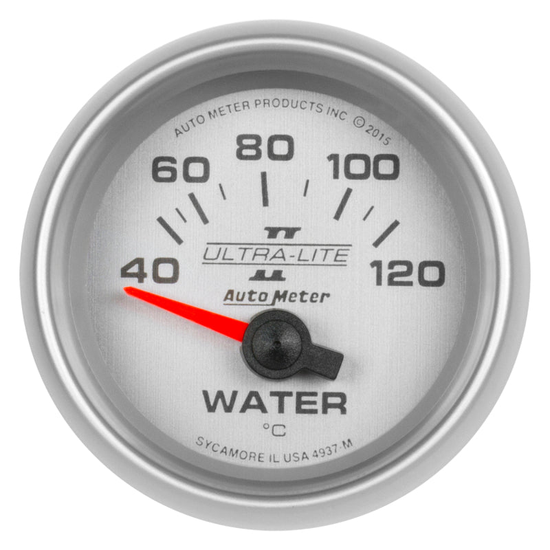 Autometer Ultra-Lite II Gauge Water Temp 2 1/16in 40-120c Electric Ultra-Lite II 4937-M