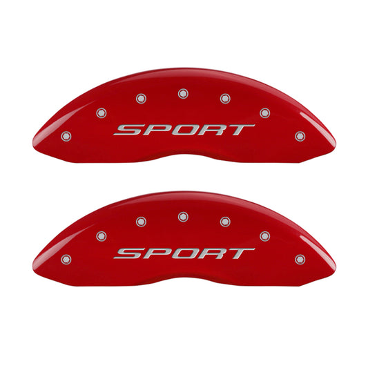 MGP 4 Caliper Covers Engraved front & Rear 2015/Sport Red finish silver ch MGP
