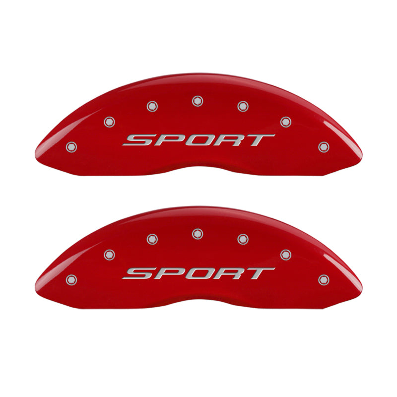 MGP 4 Caliper Covers Engraved front & Rear 2015/Sport Red finish silver ch MGP