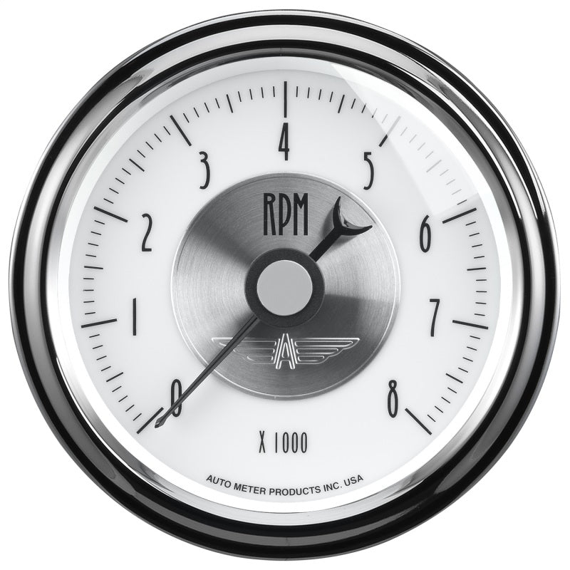 Autometer Prestige Pearl Series - Tachometer 3 3/8in 8K RPM In-Dash