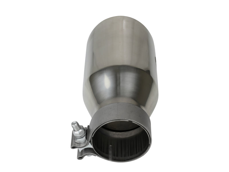 aFe MACH Force-Xp Univ 304 SS Double-Wall Clamp-On Exhaust Tip - Polished - 3in Inlet - 4.5in Outlet aFe