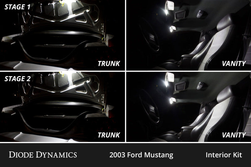 Diode Dynamics 94-04 d Mustang Interior LED Kit Cool White Stage 2 Diode Dynamics