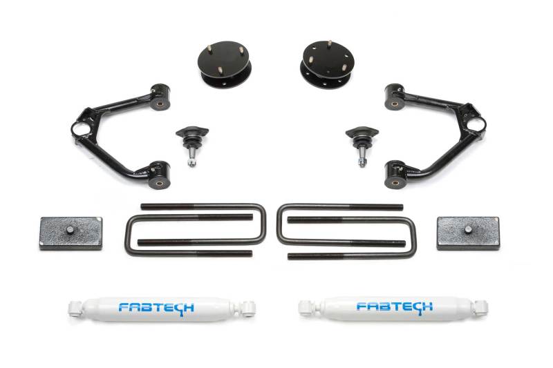 Fabtech 2019 GM K1500 3.5in Budget UCA System w/Rear Perf. Shocks - eliteracefab.com