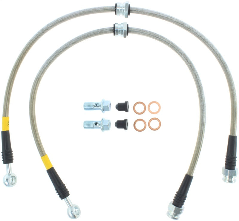 STOPTECH 06-12 MITSUBISHI ECLIPSE STAINLESS STEEL FRONT BRAKE LINES, 950.46006 - eliteracefab.com