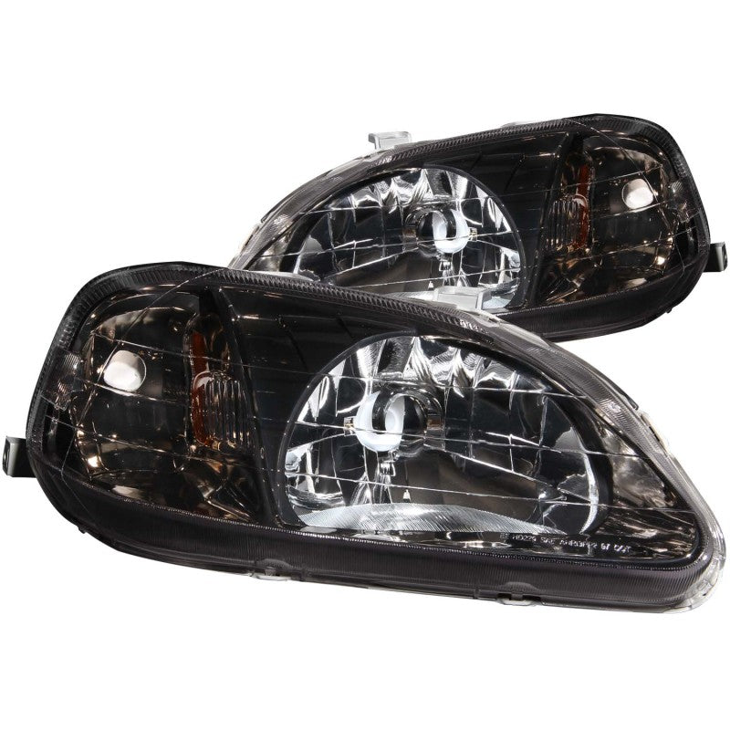 ANZO USA Honda Civic Crystal Headlights Gun-Metal Gray; 1999-2000 - eliteracefab.com