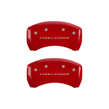 Load image into Gallery viewer, MGP 4 Caliper Covers Engraved Front &amp; Rear Block/Challenger Red finish silver ch - eliteracefab.com