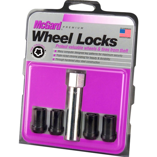 McGard Wheel Lock Nut Set - 4pk. (Tuner / Cone Seat) M12X1.5 / 13/16 Hex / 1.24in. Length - Black - eliteracefab.com