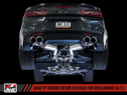 AWE Tuning 16-19 Chevrolet Camaro SS Axle-back Exhaust - Touring Edition (Quad Chrome Silver Tips) - eliteracefab.com