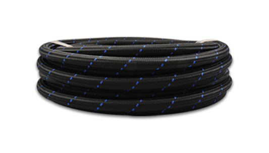 Vibrant -10 AN Two-Tone Black/Blue Nylon Braided Flex Hose (20 foot roll) - eliteracefab.com