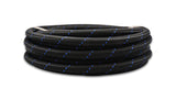 Vibrant -8 AN Two-Tone Black/Blue Nylon Braided Flex Hose (5 foot roll)