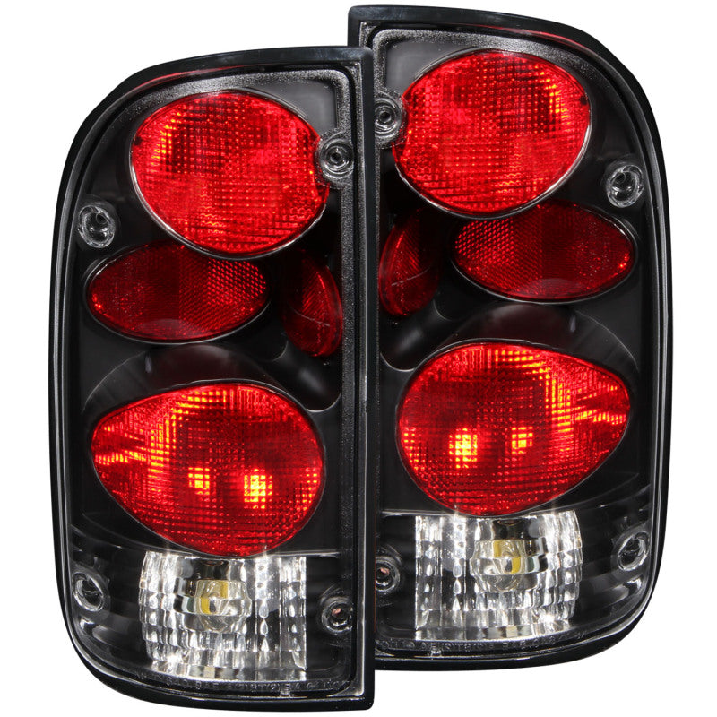 ANZO USA Toyota Tacoma Taillights Black; 1995-2000 - eliteracefab.com