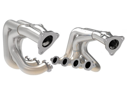 aFe Twisted 304SS Header 2020 Chevy Corvette (C8) 6.2L V8 - Brushed - eliteracefab.com