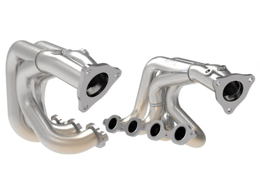 aFe Twisted 304SS Header 2020 Chevy Corvette (C8) 6.2L V8 - Brushed - eliteracefab.com