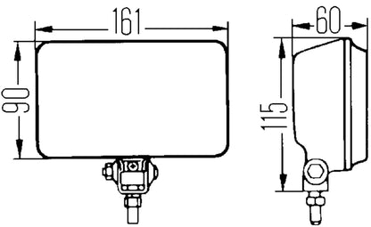 Hella 450 H3 12V SAE/ECE Fog Lamp Kit Clear - Rectangle (Includes 2 Lamps) - eliteracefab.com
