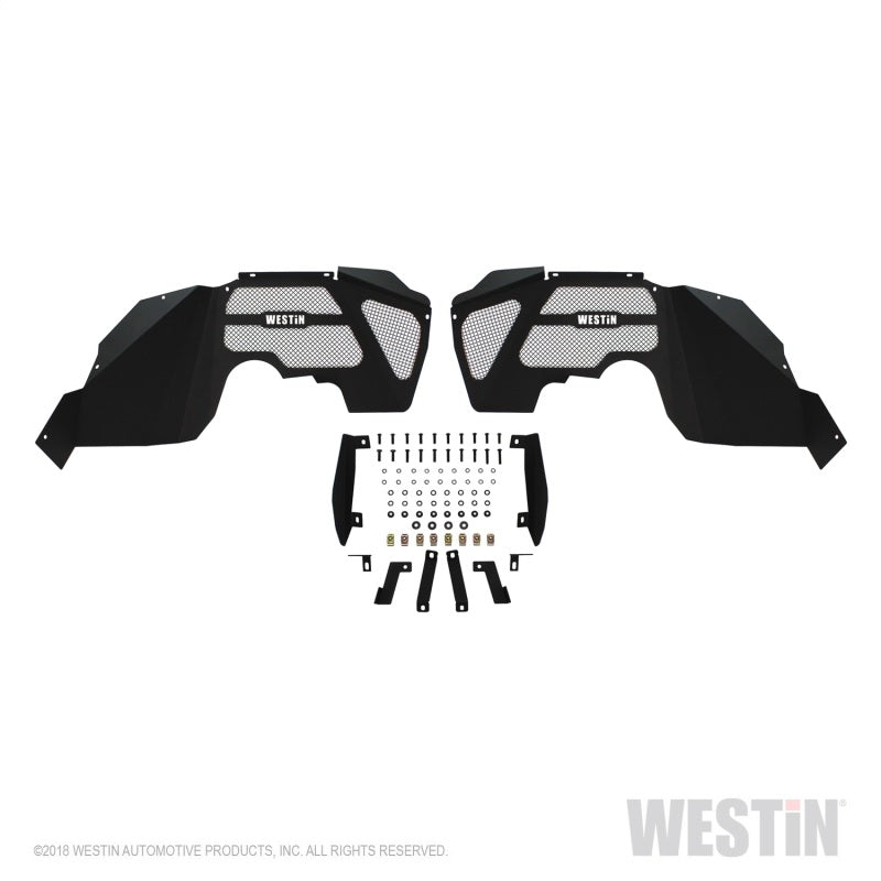 Westin 07-18 Jeep Wrangler JK Inner Fenders - Front - Textured Black - eliteracefab.com