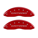 MGP 4 Caliper Covers Engraved Front & Rear Gen 4/Camaro Red finish silver ch