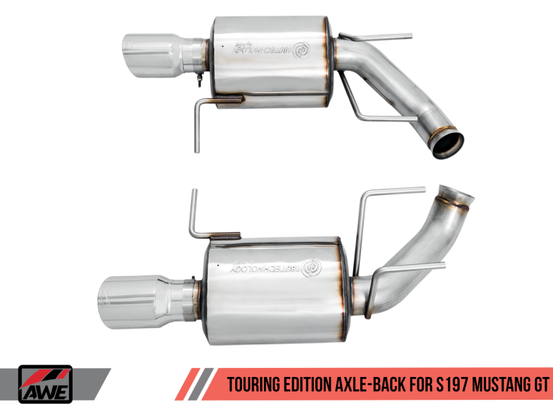 AWE Tuning S197 Mustang GT Axle-back Exhaust - Touring Edition (Chrome Silver Tips) - eliteracefab.com