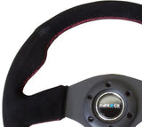 NRG Reinforced Steering Wheel 320mm Sport Suede Steering Wheel Red Stitch - RST-012S-RS