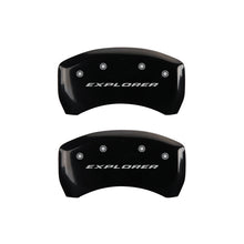 Load image into Gallery viewer, MGP 4 Caliper Covers Engraved Front &amp; Rear Explorer Black finish silver ch MGP