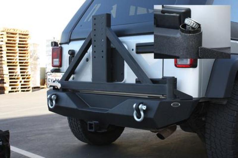 DV8 Offroad 07-18 Jeep Wrangler JK Rear Bumper w/ Tire Carrier & Tapered Bearing DV8 Offroad