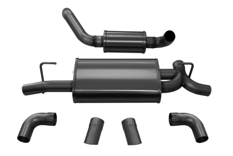 Corsa 18+ Jeep Wrangler JL 2.5in Dual Rear Turn Down Exit Black Touring Axle-Back Exhaust CORSA Performance