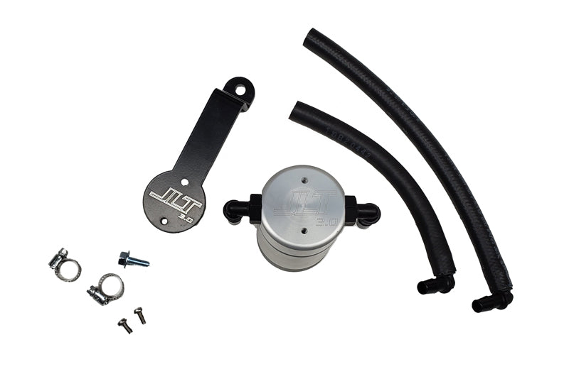 J&L 2016+ Toyota Tacoma 3.5L Driver Side Oil Separator 3.0 - Clear Anodized - eliteracefab.com