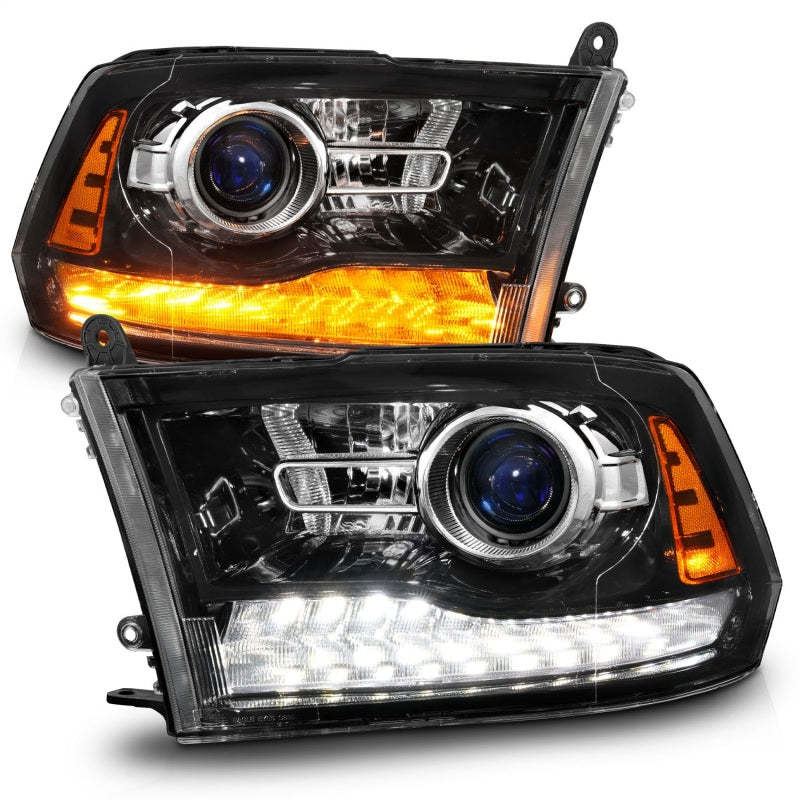 Anzo DODGE RAM 1500 09-18 / 2500/3500 10-18 PROJECTOR HEADLIGHTS GLOSS BLACK CLEAR LENS W/ SEQUENTIAL SIGNAL (FOR ALL MODELS) - 111608