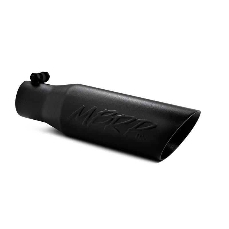 MBRP Universal Tip 3.5 O.D. Dual Wall Angled 2.5 inlet 12 length - Black Finish - eliteracefab.com