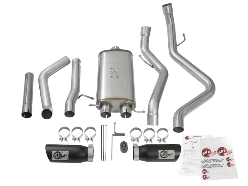 aFe MACH Force-Xp 3in CB SS Dual Exhaust w/Black Tips 09-16 GM Silverado/Sierra 4.3L/4.8L/5.3L aFe