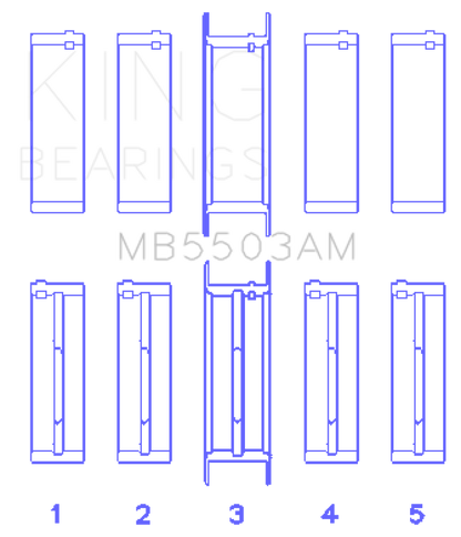 King Ford V8 351ci 5.8L 16v Crankshaft Main Bearing Set (Set of 5) King Engine Bearings